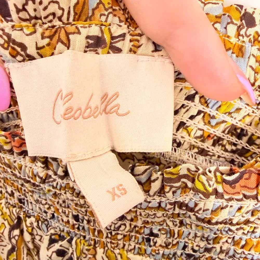 Cleobella Rosalie Midi Dress Kaleidoscope‎ Paisley Organic Cotton XS Boho Tiered